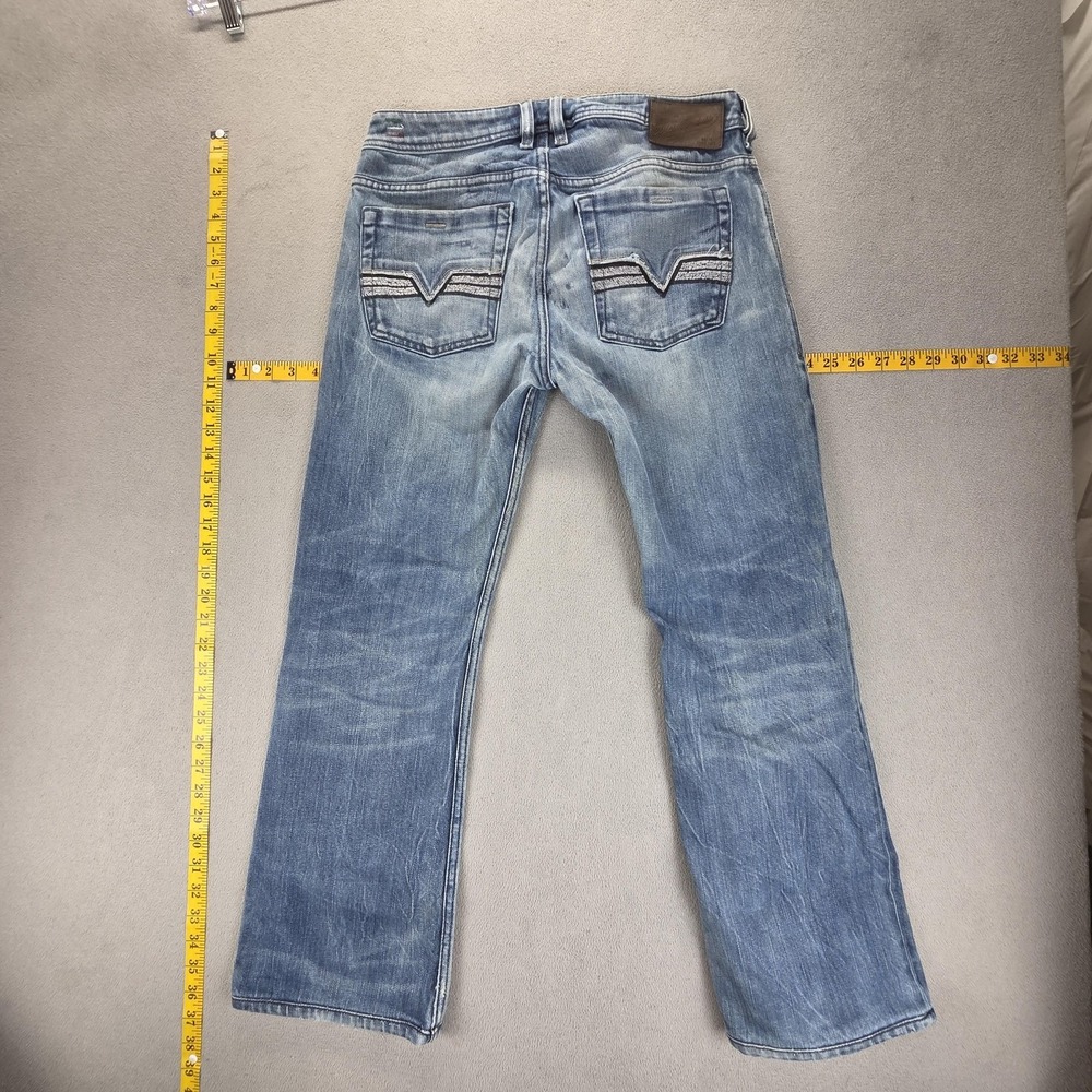 Diesel Jeans Mens 29x30 Blue Zatiny Altered Hem Bootcut Made In Italy 0072L - Picture 2 of 10